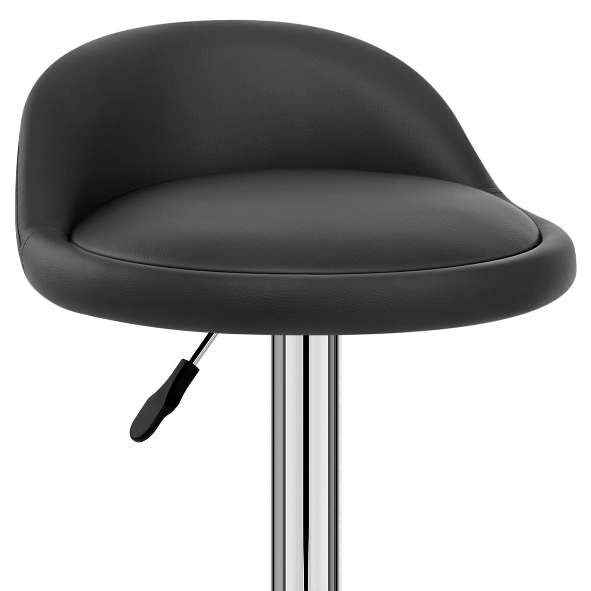 Chaise de Bar Cuir Chrome - Lulu Noir