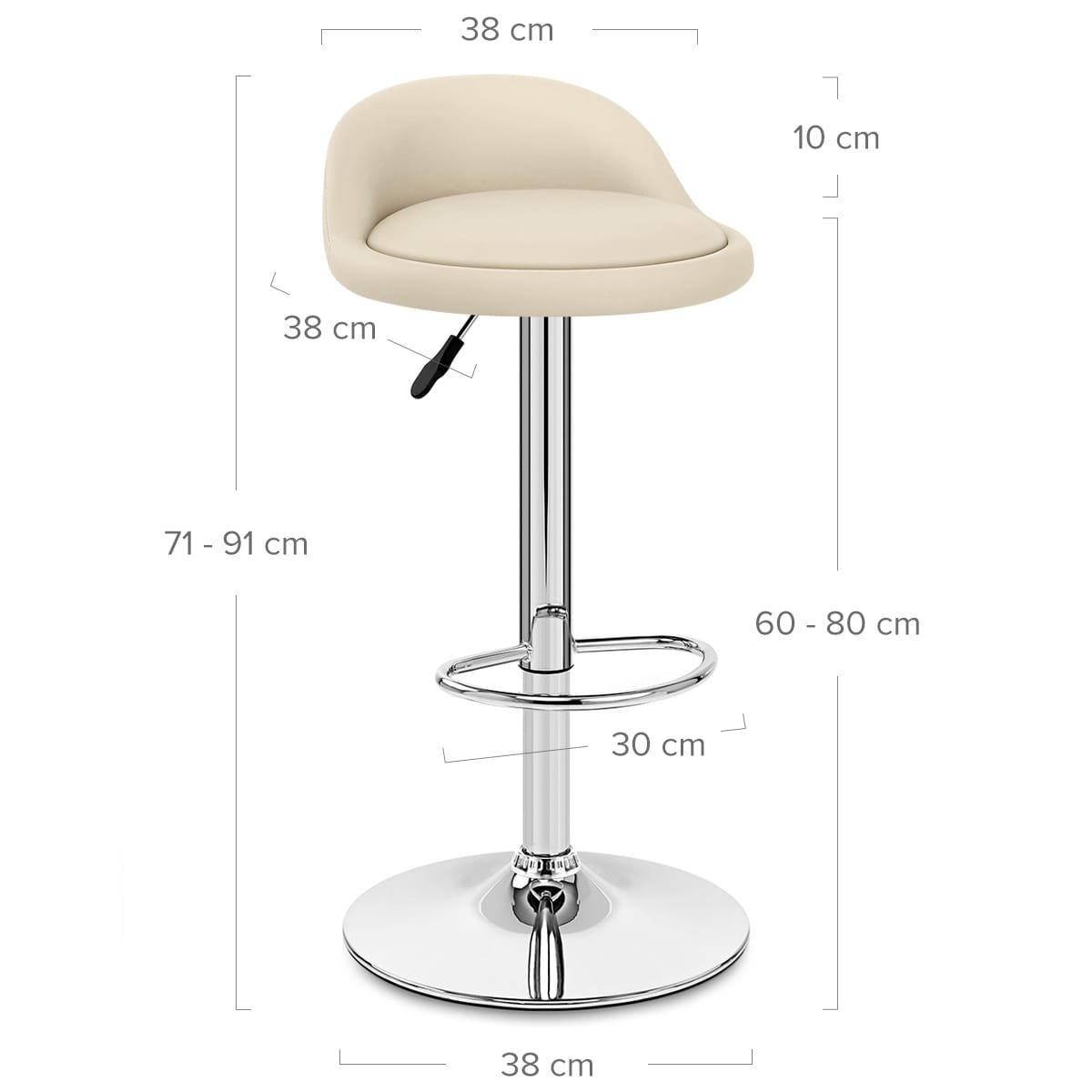 Lulu Real Leather Stool Cream