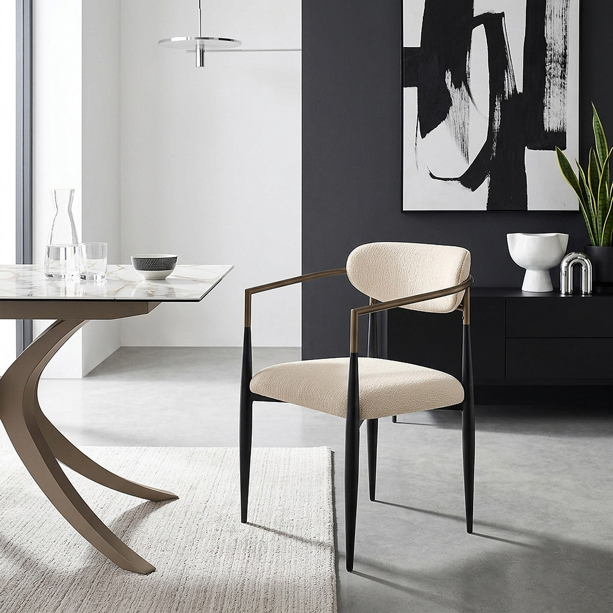 Lumix Dining Chair Cream Fabric