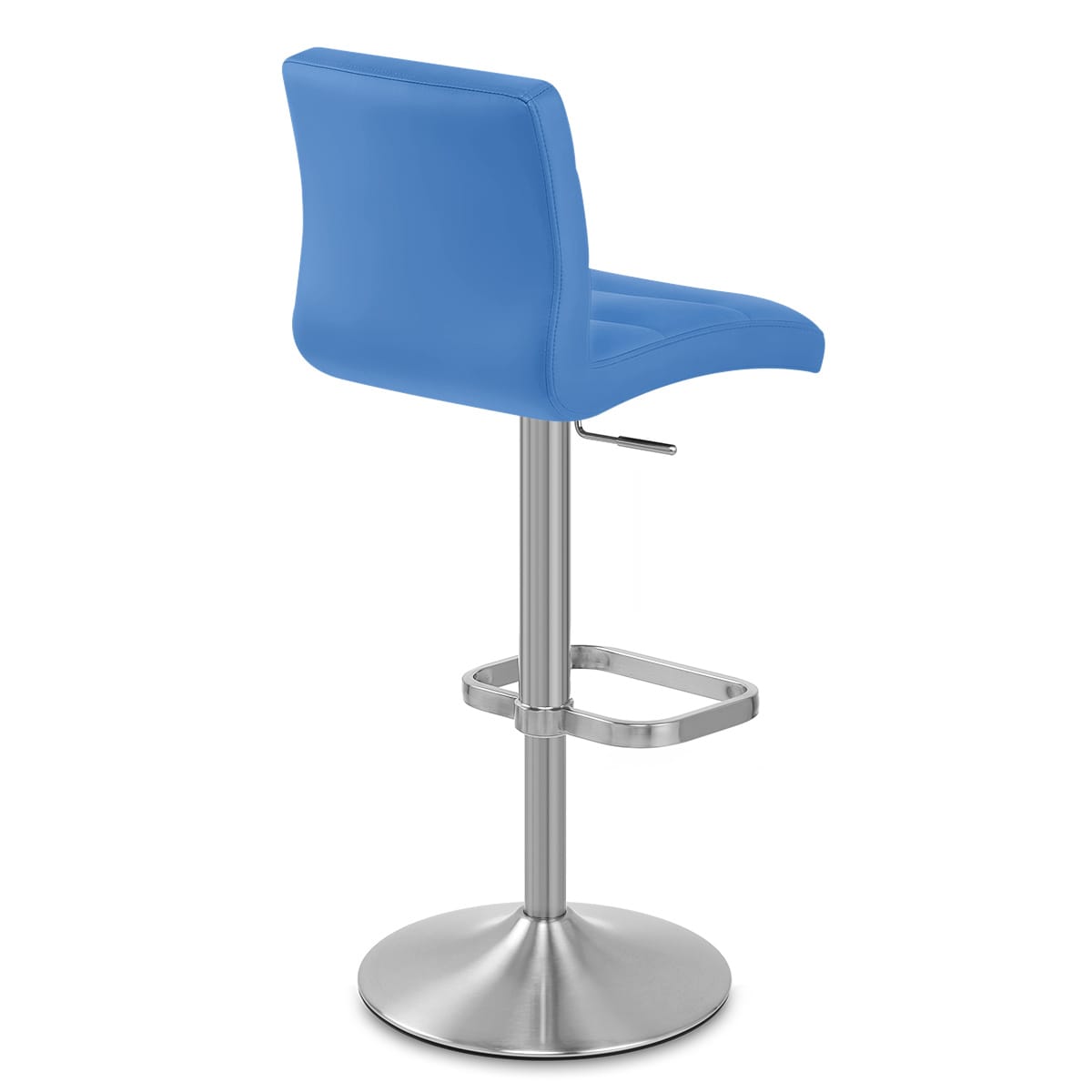 Lush Brushed Steel Bar Stool Blue