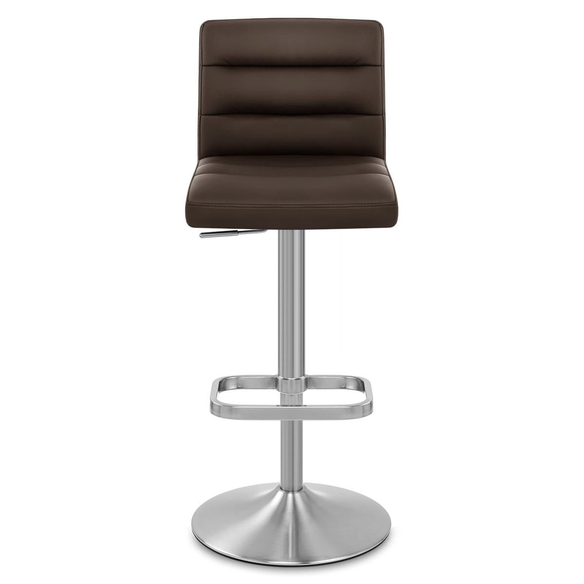 Chaise de Bar Faux Cuir Chrome Brossé - Lush Marron 