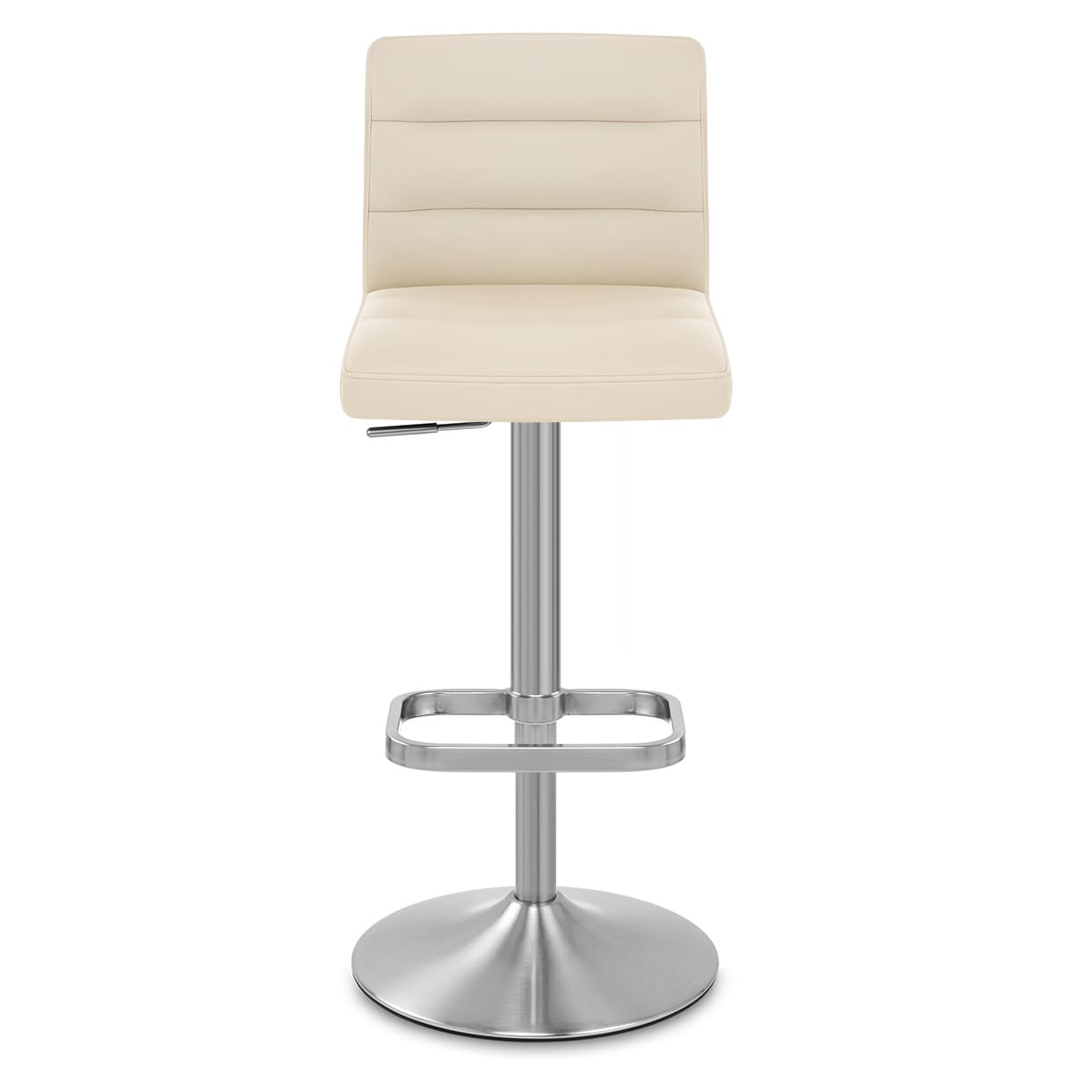 Chaise de Bar Faux Cuir Chrome Brossé - Lush Crème 
