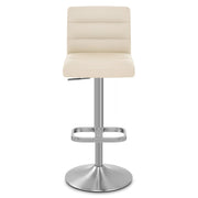 Lush Brushed Steel Bar Stool Cream