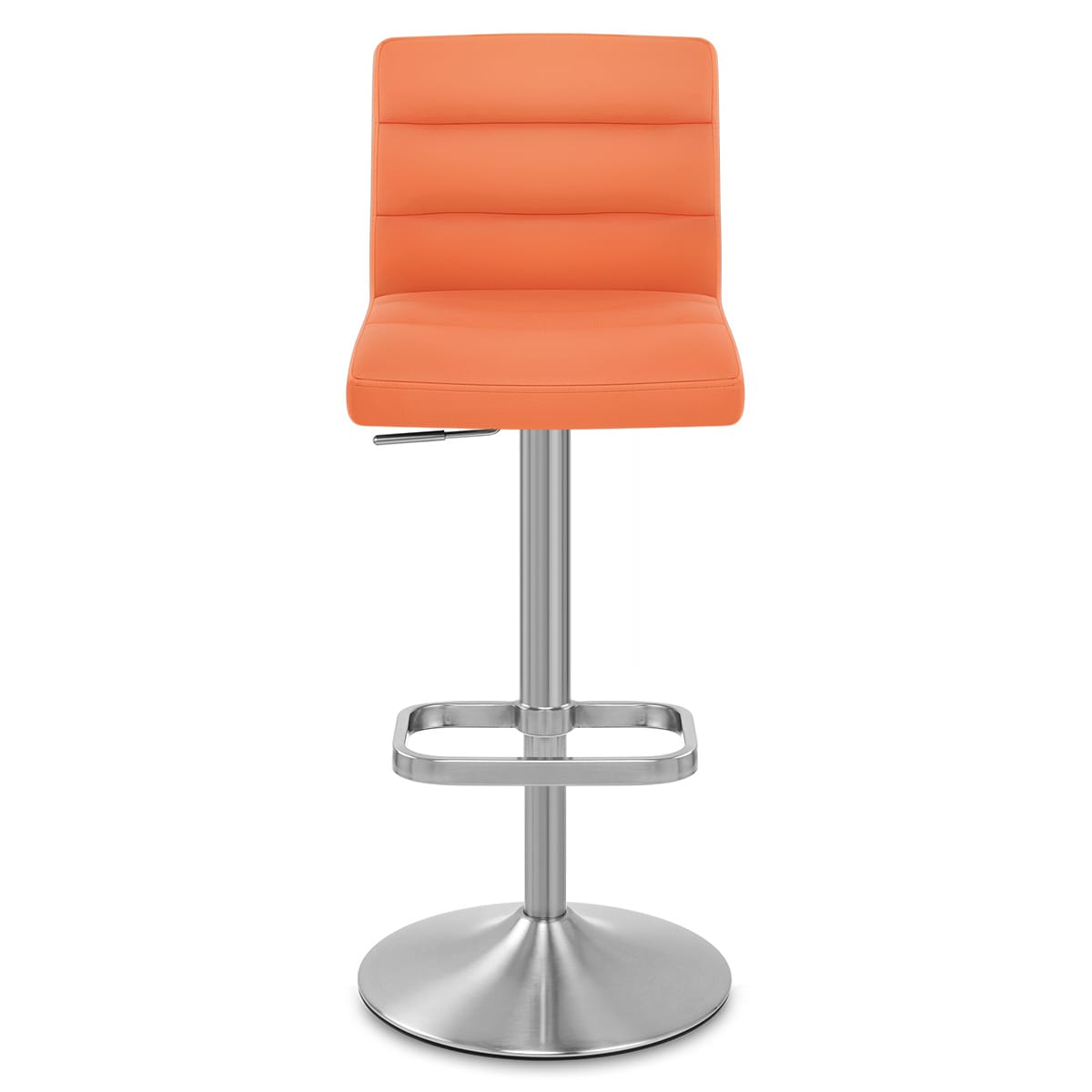 Chaise de Bar Faux Cuir Chrome Brossé - Lush Orange 