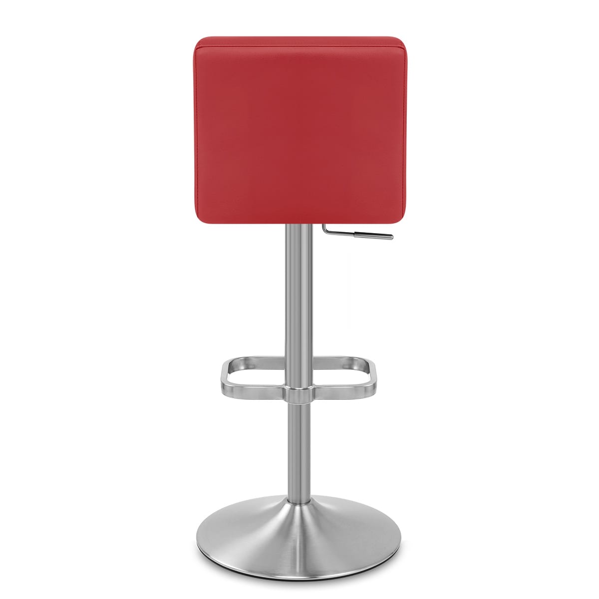 Lush Brushed Steel Bar Stool Red