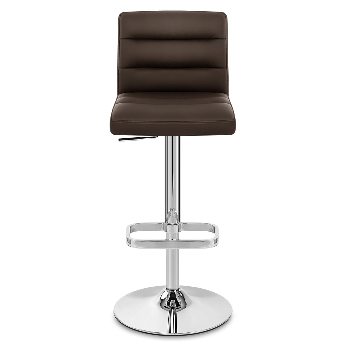 Chaise de Bar Faux Cuir Chrome - Lush Marron 