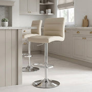 Chaise de Bar Faux Cuir Chrome - Lush Crème 