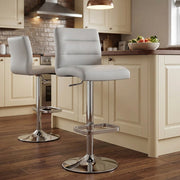 Chaise de Bar Faux Cuir Chrome - Lush Gris 