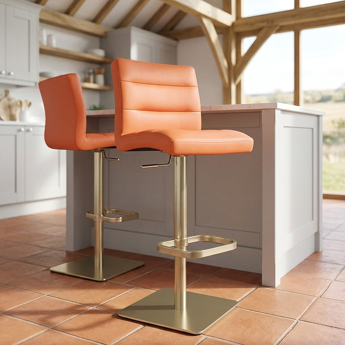 Lush Gold Stool Orange