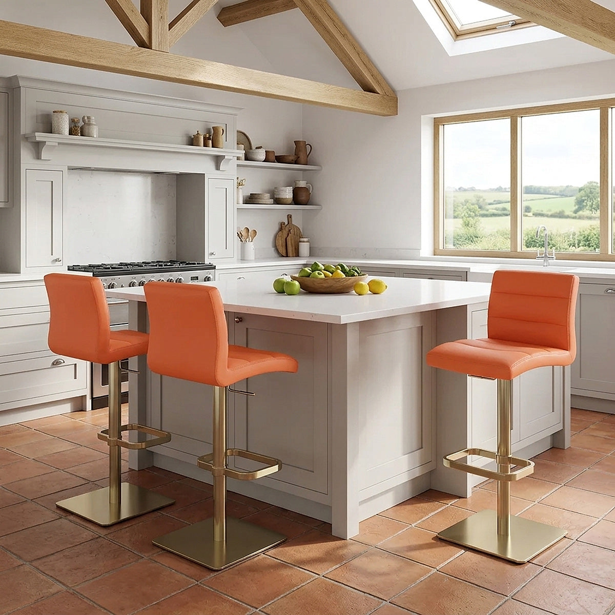 Lush Gold Stool Orange