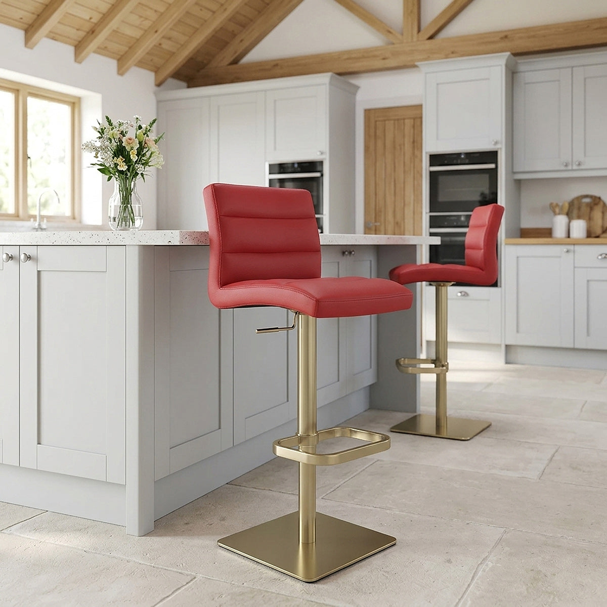 Lush Gold Stool Red