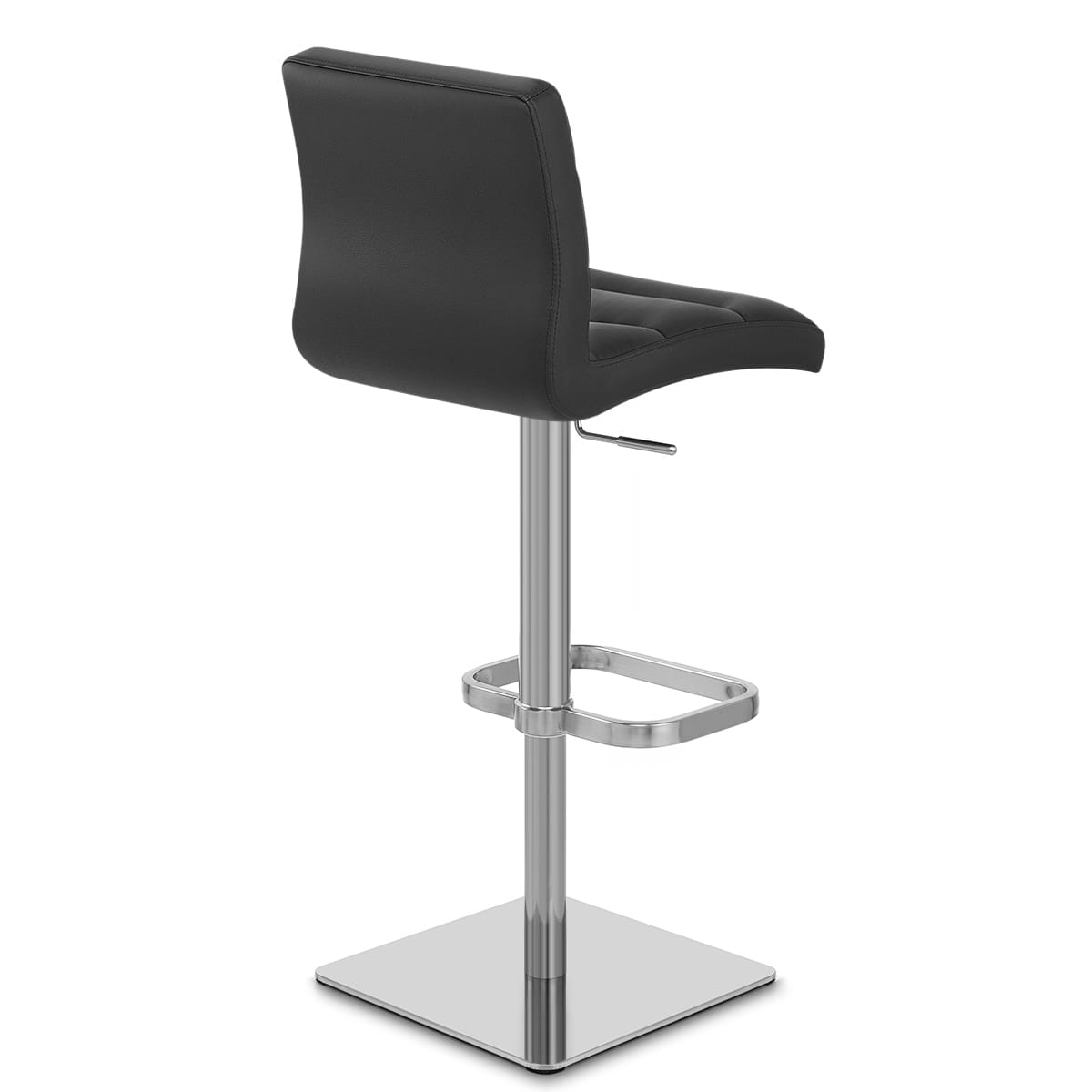 Lush Real Leather Brushed Stool Black