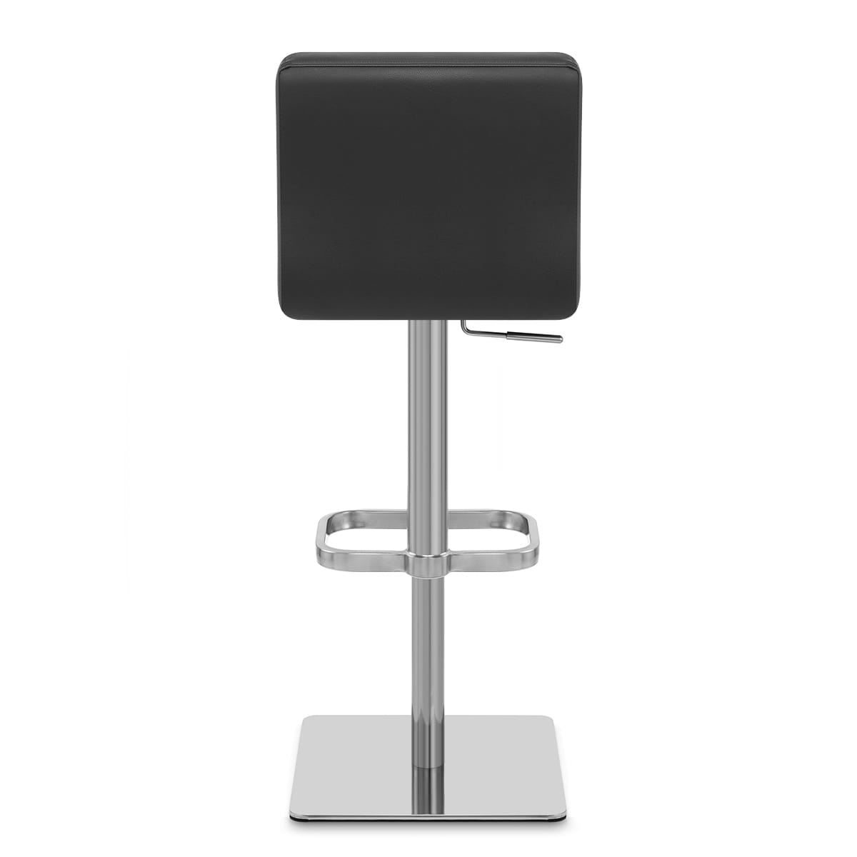 Lush Real Leather Brushed Stool Black