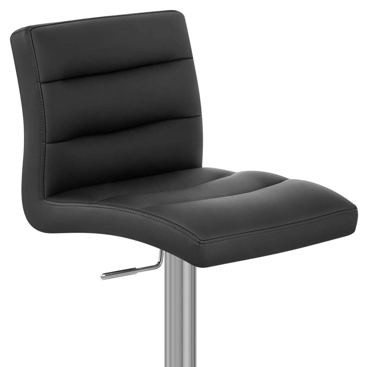 Lush Real Leather Brushed Stool Black