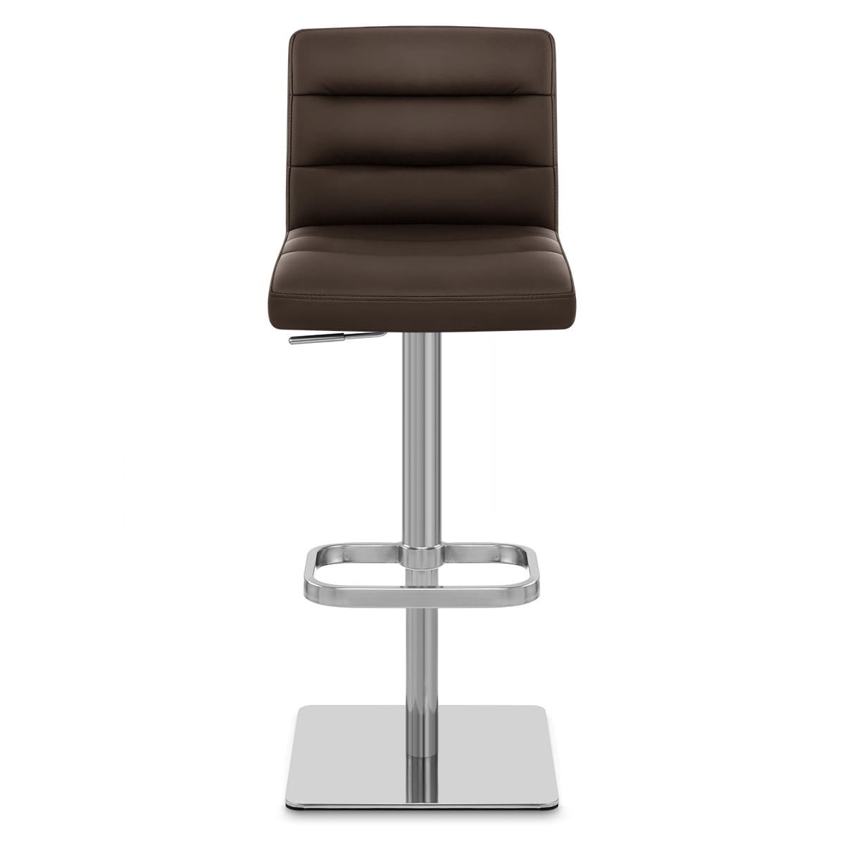 Chaise de Bar Cuir Chrome Brossé - Lush Marron 