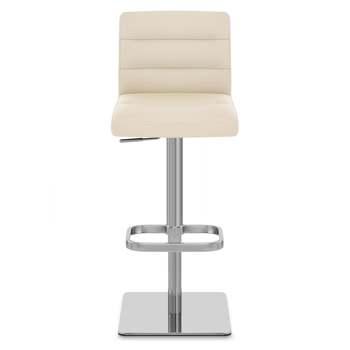 Chaise de Bar Cuir Chrome Brossé - Lush Crème 