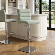 Chaise de Bar Cuir Chrome Brossé - Lush Vert 