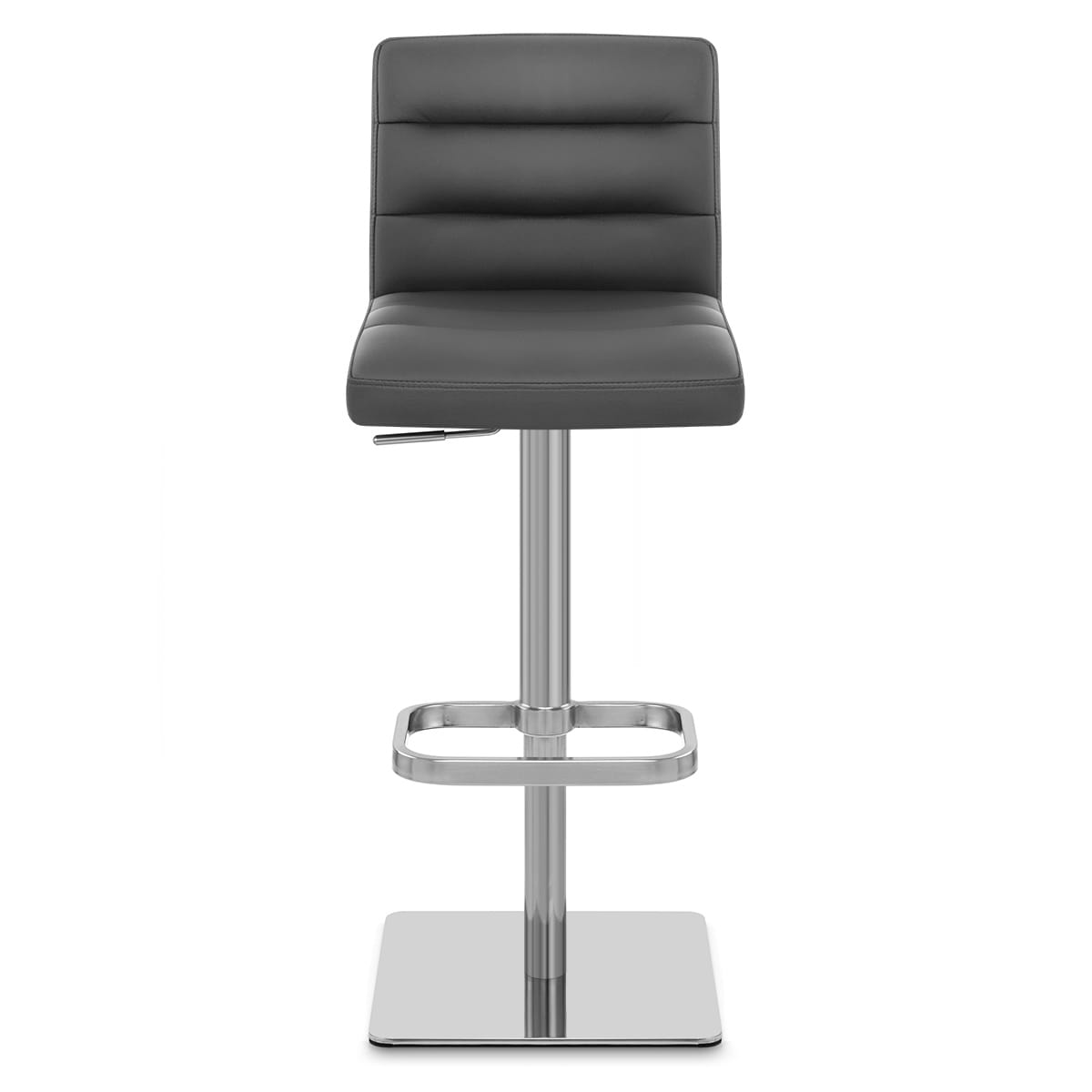 Chaise de Bar Cuir Chrome Brossé - Lush Gris 