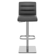 Lush Real Leather Brushed Stool Grey