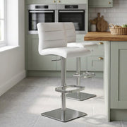 Chaise de Bar Cuir Chrome Brossé - Lush Blanc 