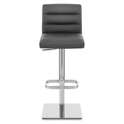 Lush Real Leather Chrome Stool Grey