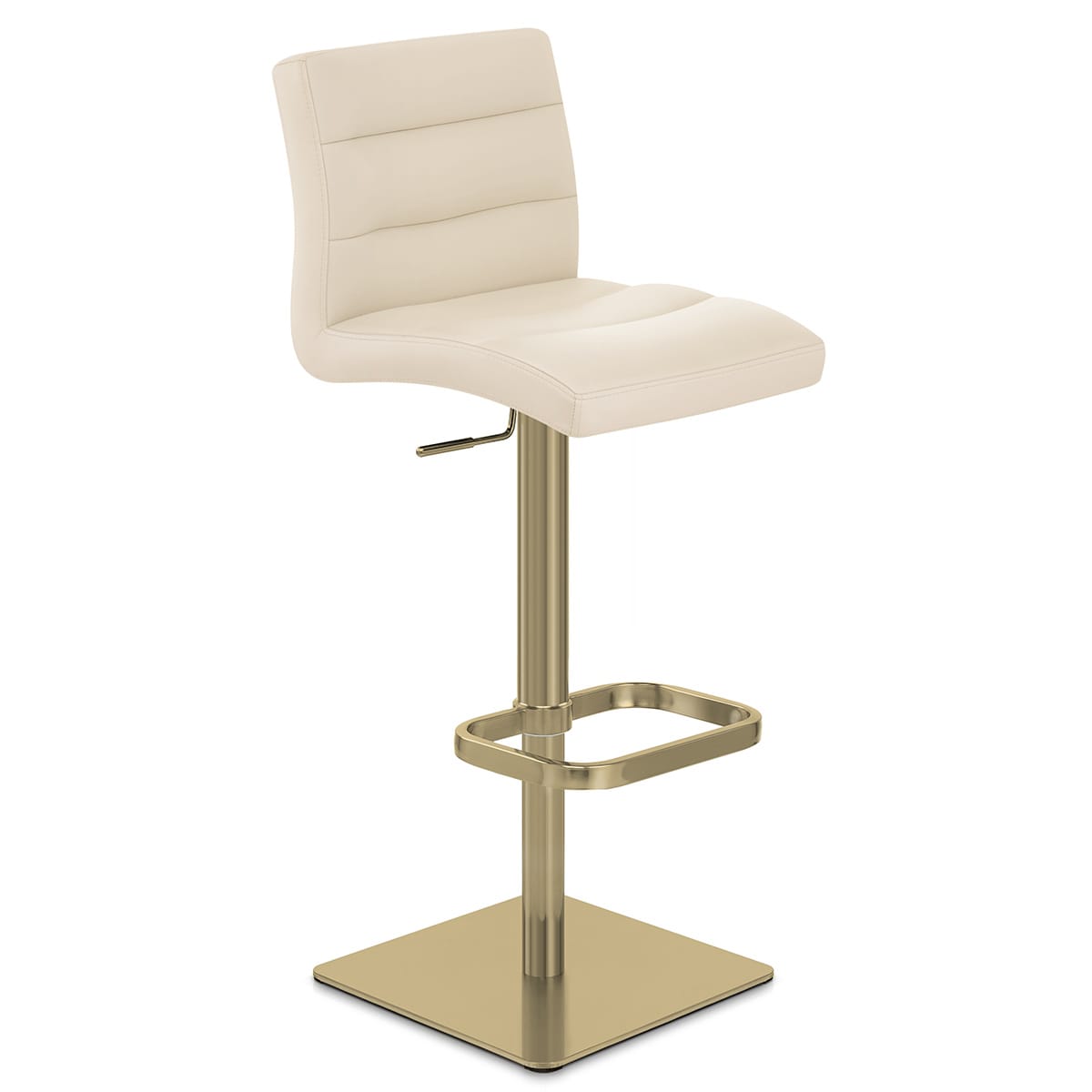 Lush Real Leather Gold Stool Cream