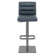 Lush Real Leather Graphite Stool Blue