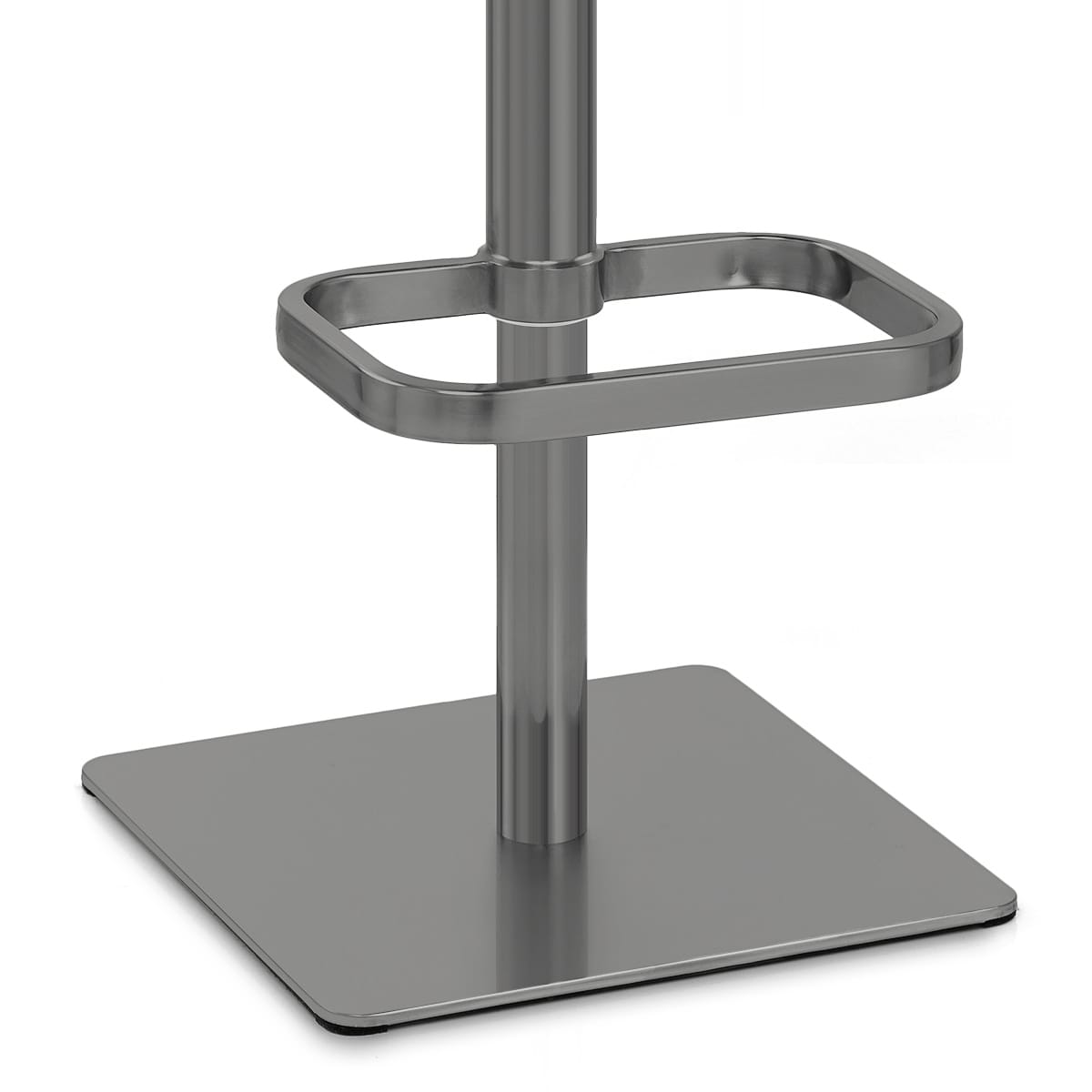 Lush Real Leather Graphite Stool Light Grey