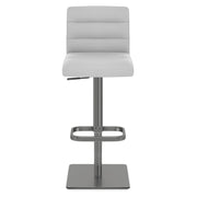 Lush Real Leather Graphite Stool Light Grey