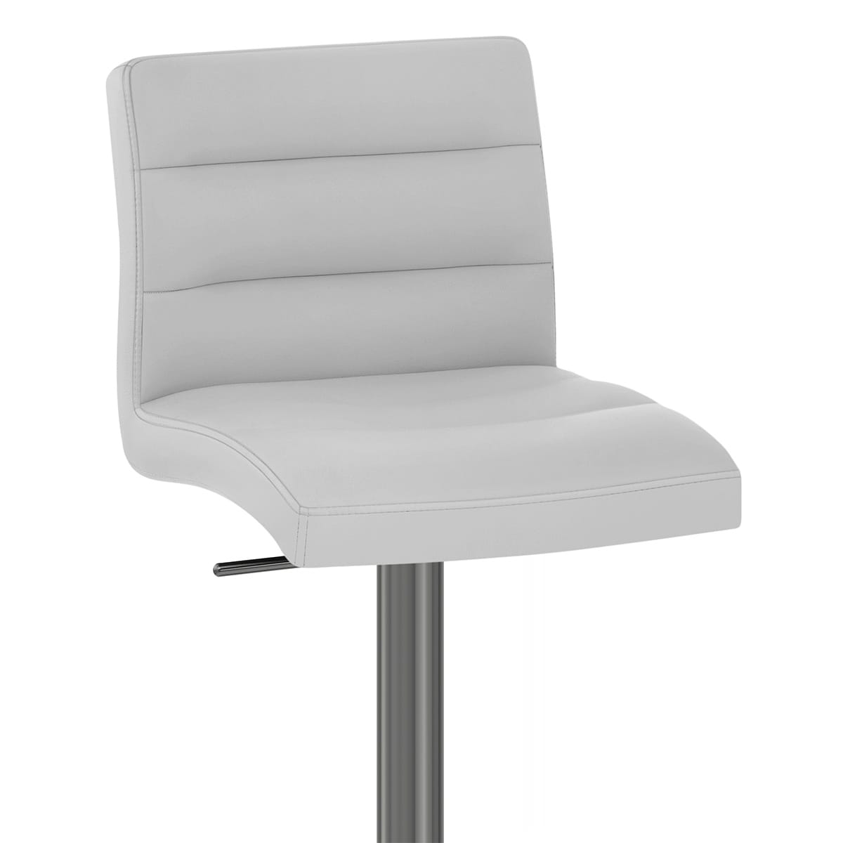 Lush Real Leather Graphite Stool Light Grey