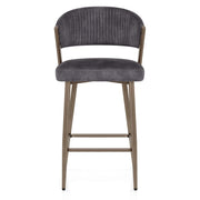 Lusso Bar Stool Charcoal Velvet