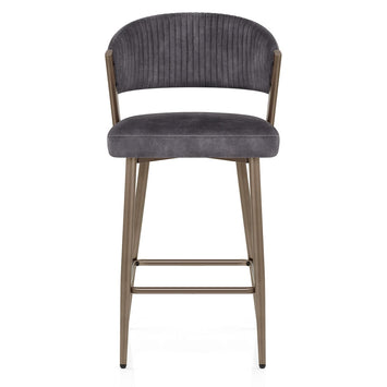 Lusso Bar Stool Charcoal Velvet