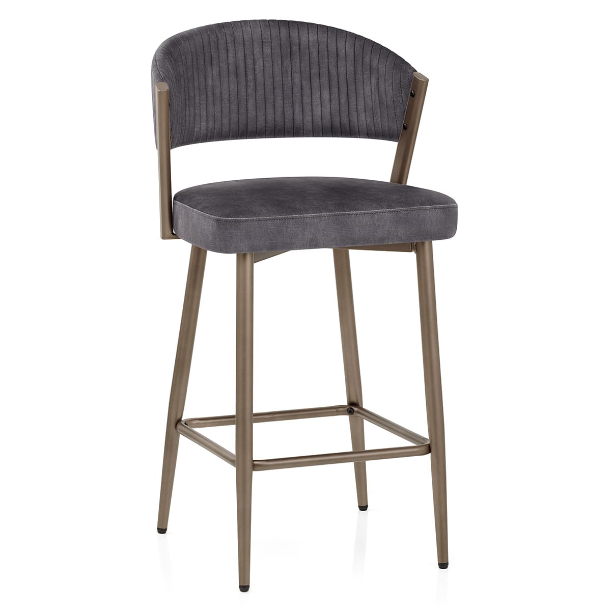 Lusso Bar Stool Charcoal Velvet