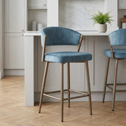 Tabouret velours - Lusso Bleu 