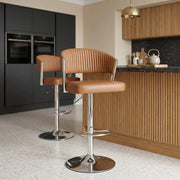 Tabouret Cuir Véritable  - Lusso Marron 