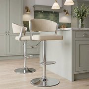 Tabouret Cuir Véritable  - Lusso Crème 