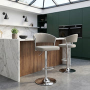 Tabouret Cuir Véritable  - Lusso Gris 