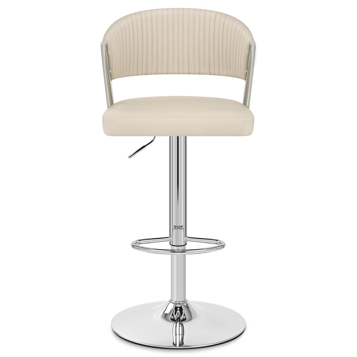 Tabouret Cuir Véritable  - Lusso Crème 
