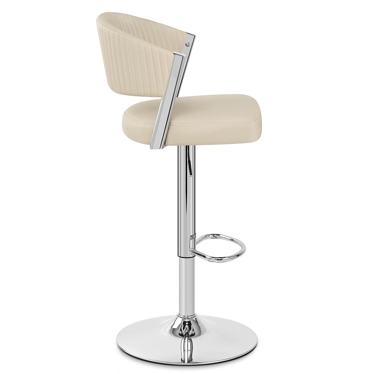 Tabouret Cuir Véritable  - Lusso Crème 