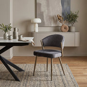 Chaise Velours - Lusso Gris Foncé 