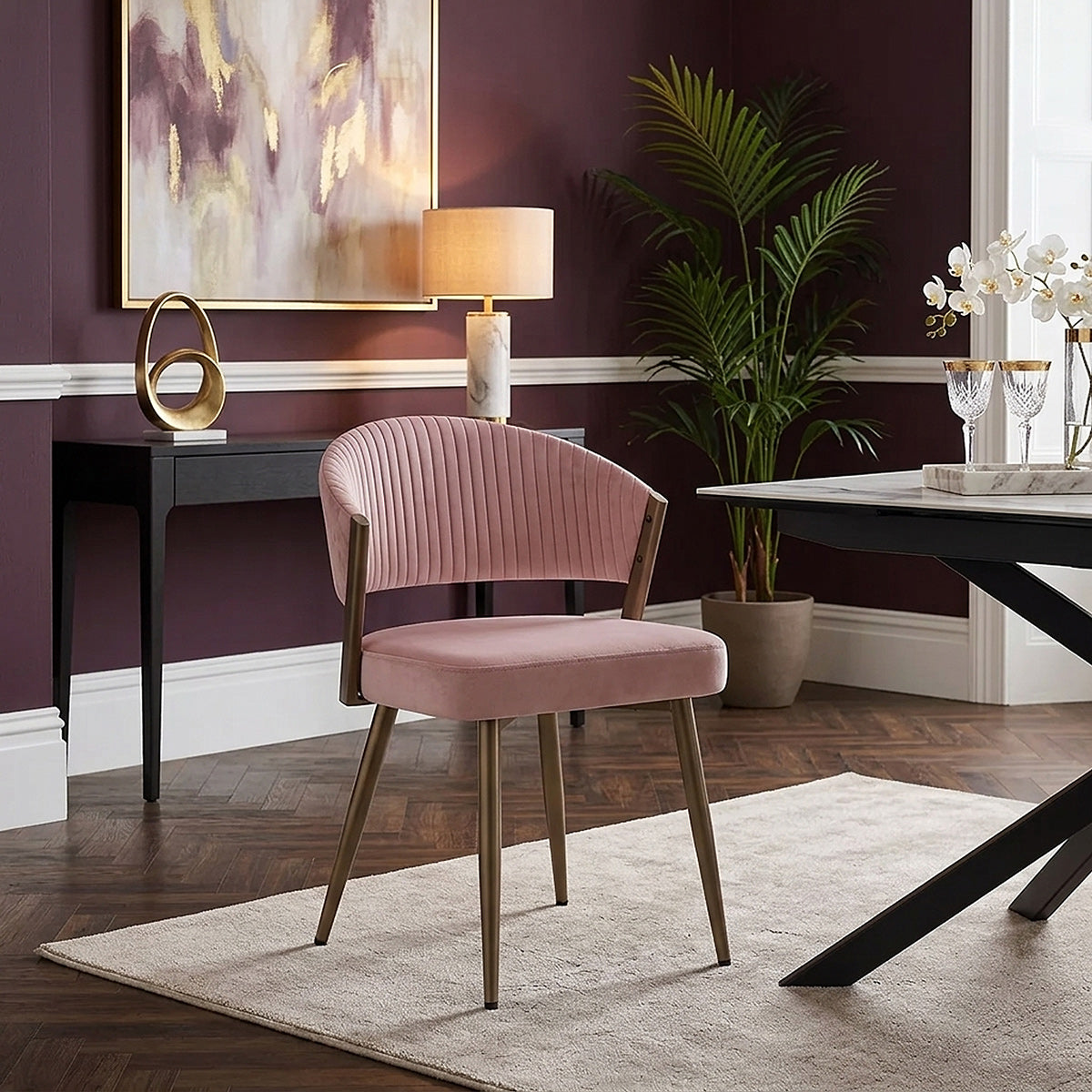 Chaise Velours - Lusso Rose 