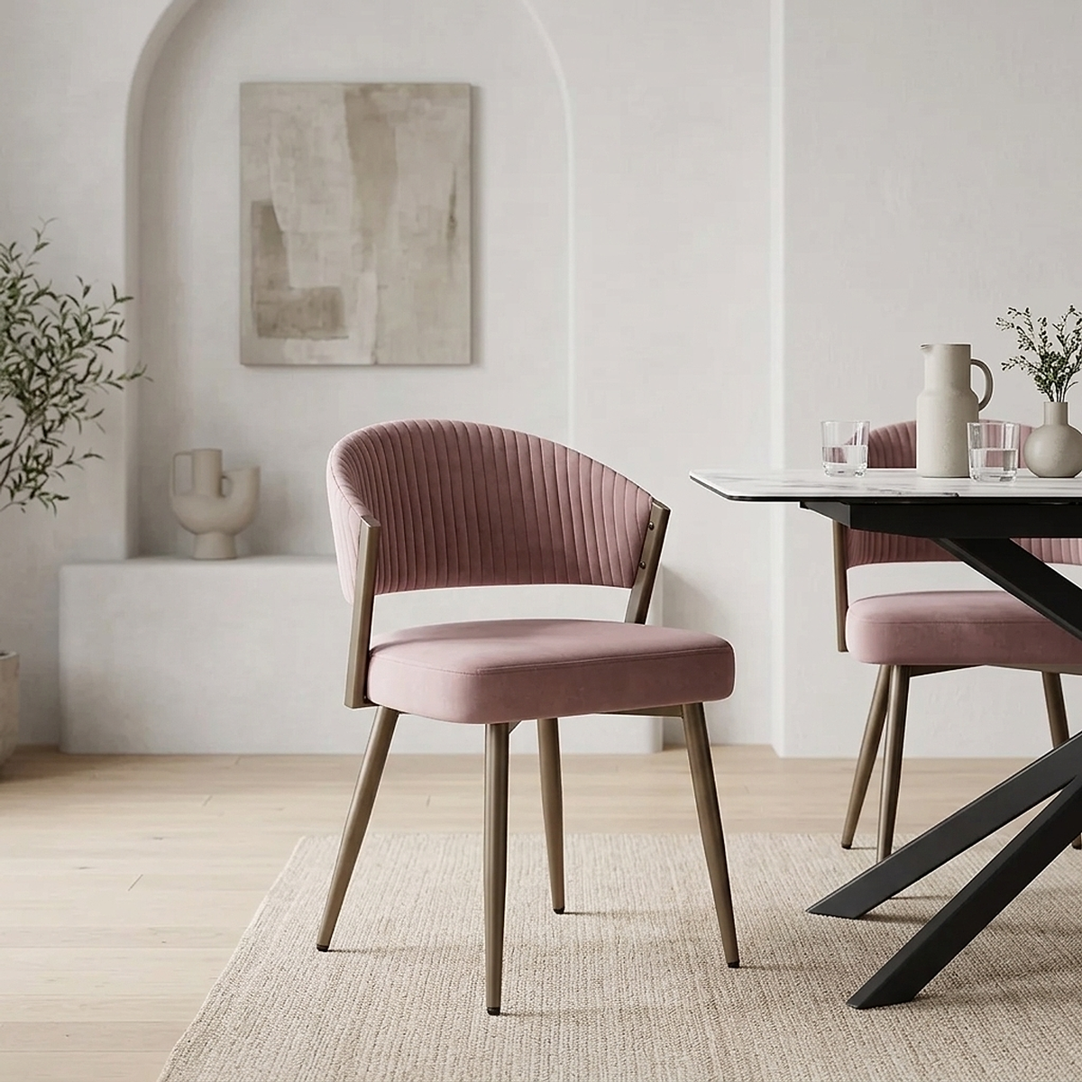 Chaise Velours - Lusso Rose 