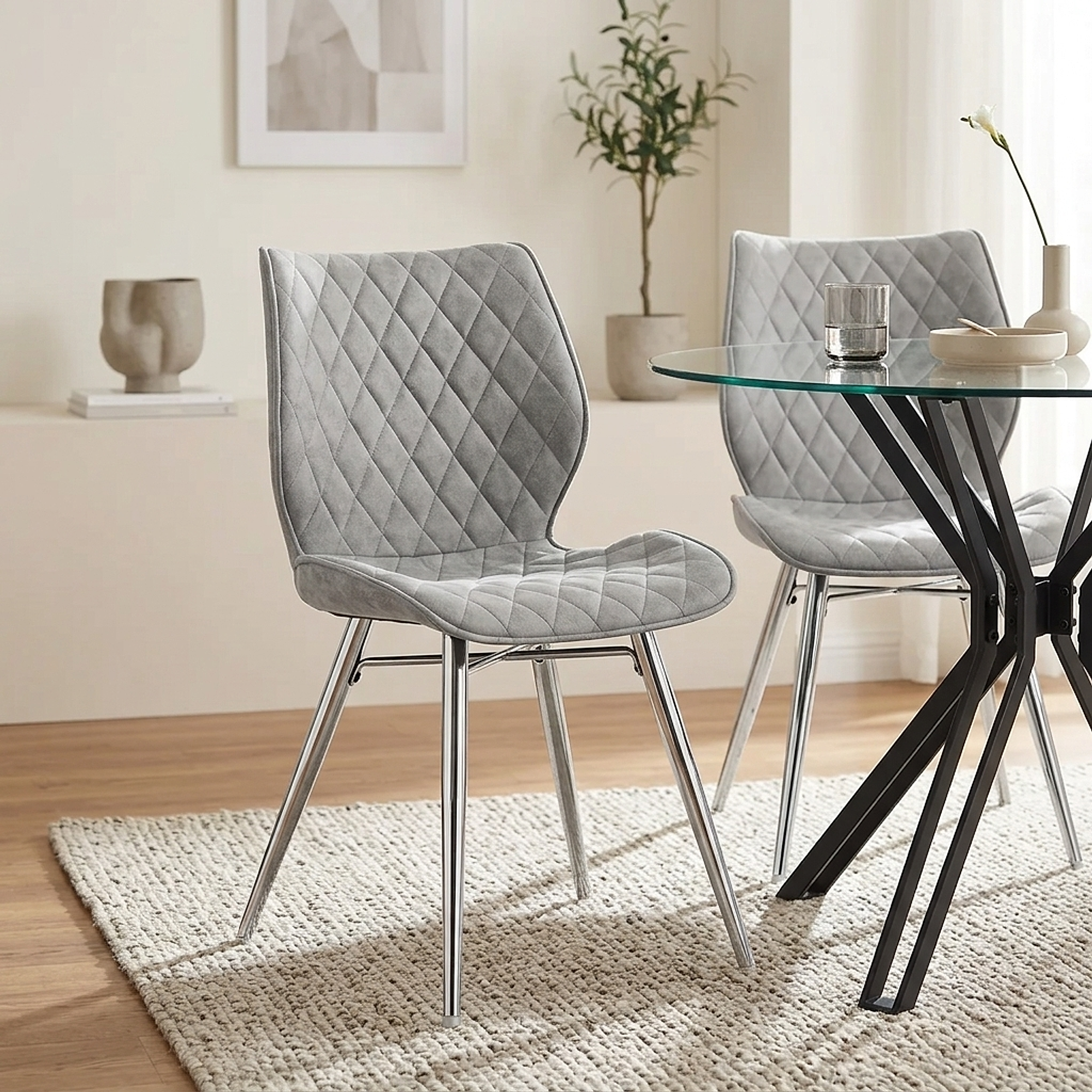 Chaise Faux Cuir Antique - Lux Gris 