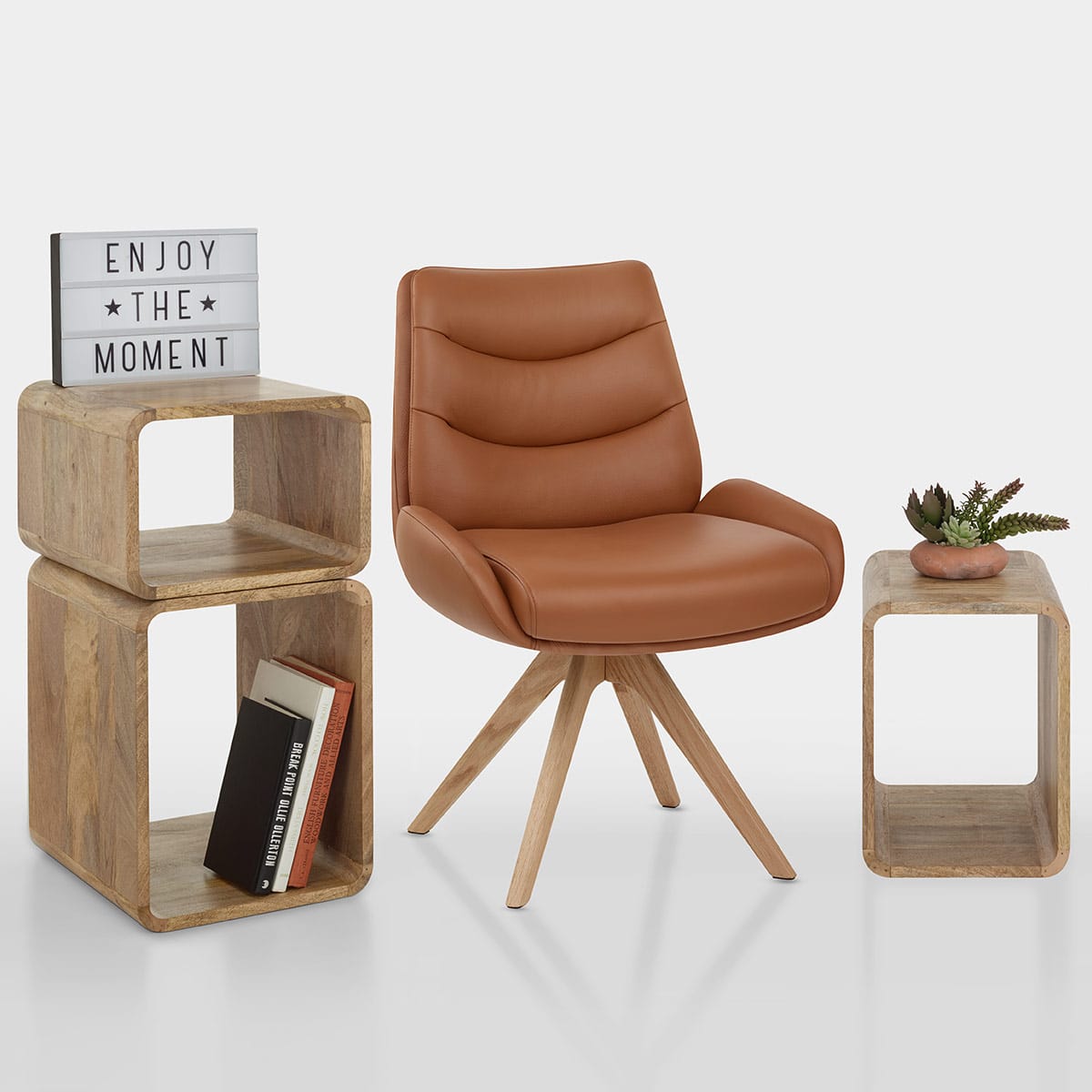 Madrid Real Leather Dining Chair Tan