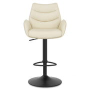Madrid Real Leather Gas Lift Stool Cream