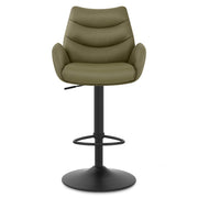 Madrid Real Leather Gas Lift Stool Green