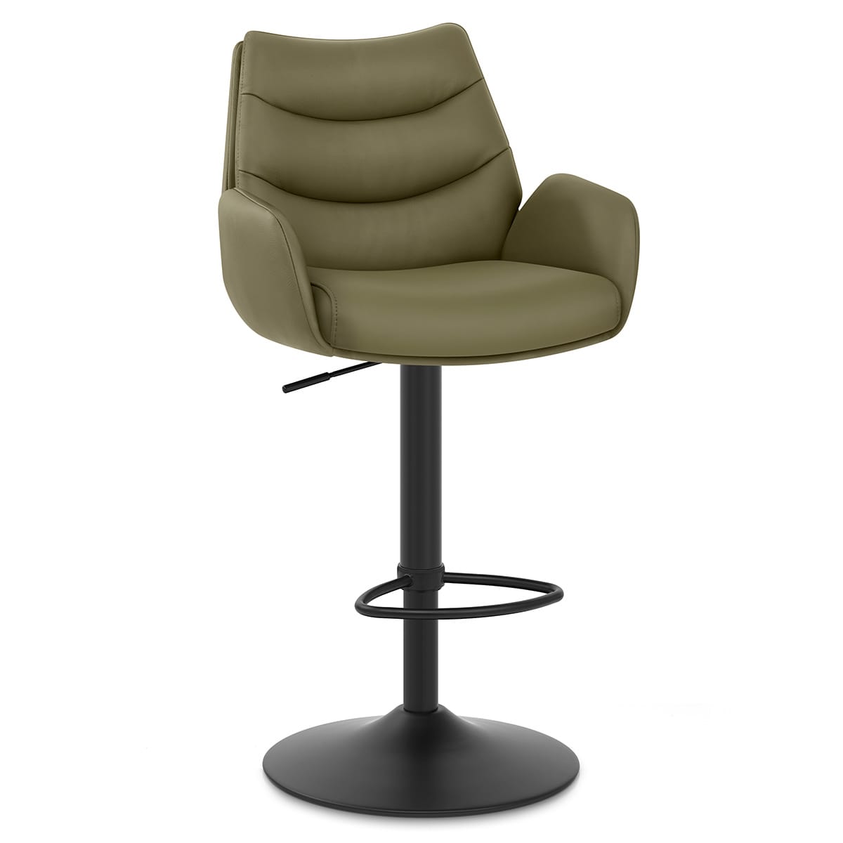 Madrid Real Leather Gas Lift Stool Green
