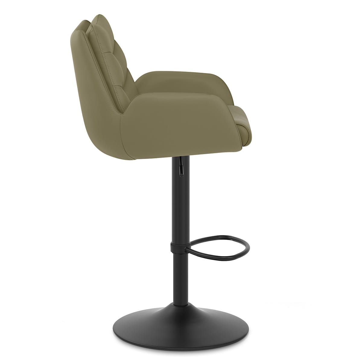 Madrid Real Leather Gas Lift Stool Green