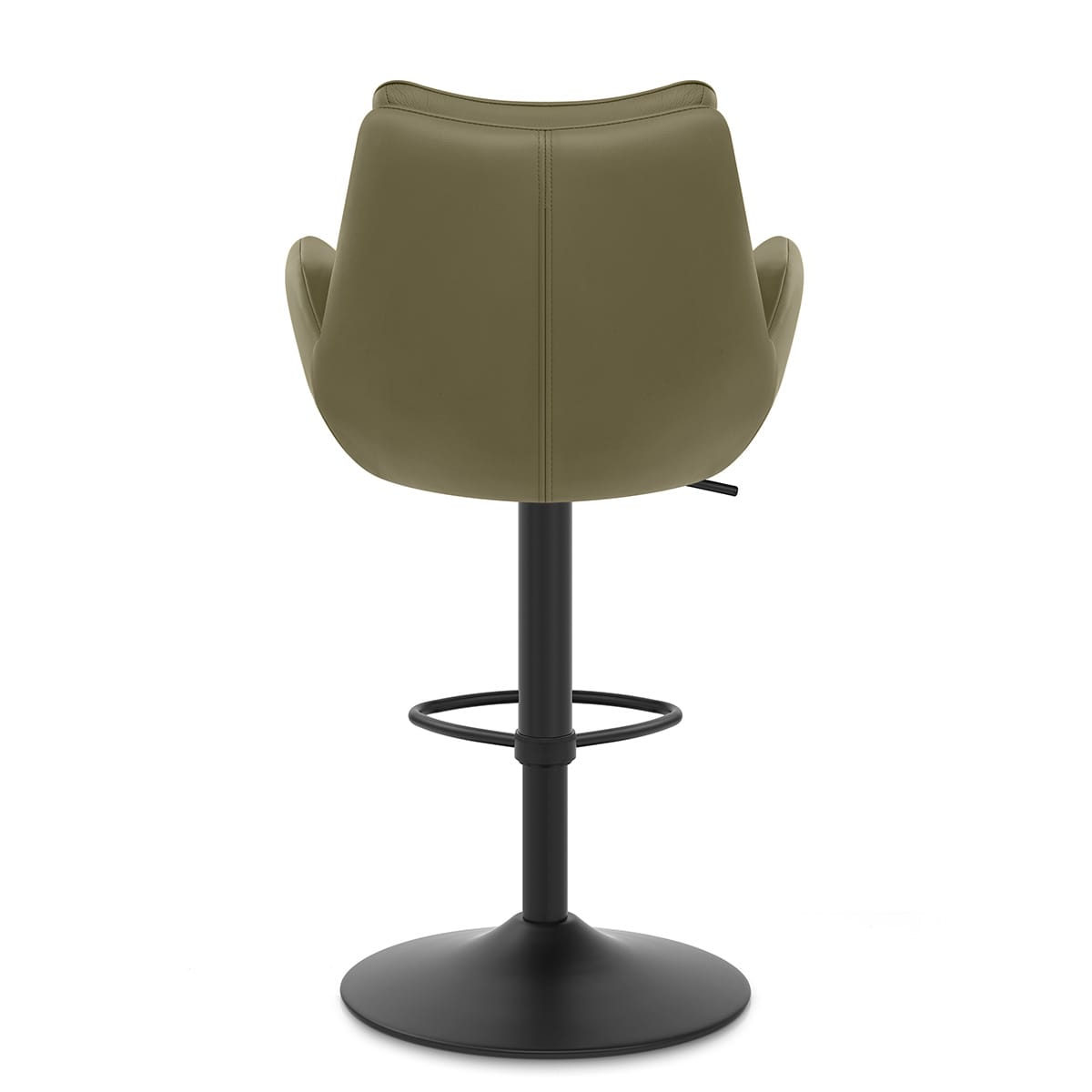 Madrid Real Leather Gas Lift Stool Green