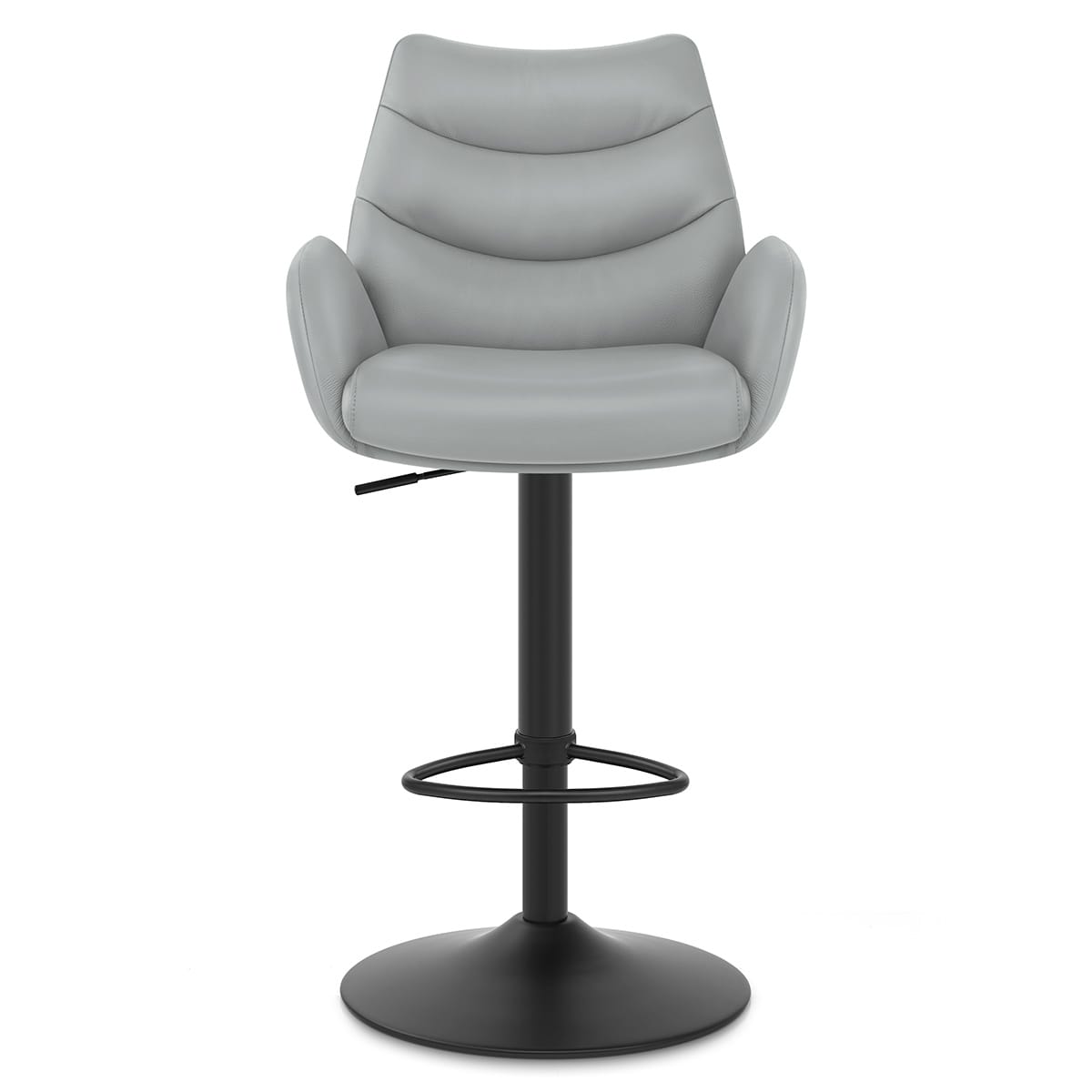 Tabouret Cuir Véritable - Madrid Gris
